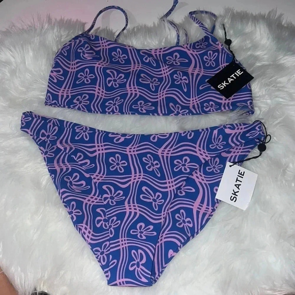 Other - New Skatie Melly Bikini Hermosa Cherly Blue/Pink Size XL
